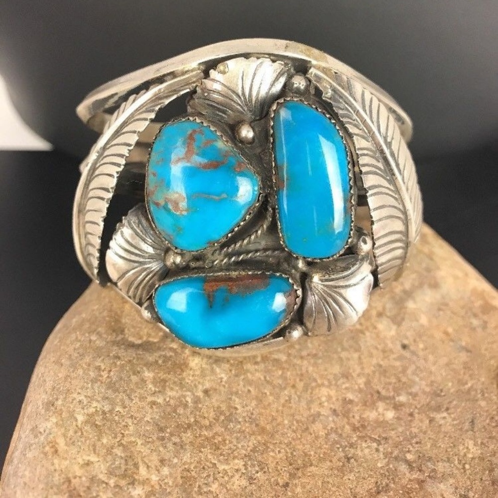 Stunning! Old Pawn Navajo Sterling Bisbee Bracelet